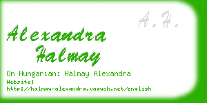 alexandra halmay business card